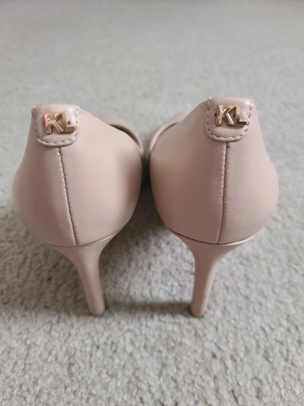 Karl Lagerfeld Tan Pointed-Toe Stiletto Pumps